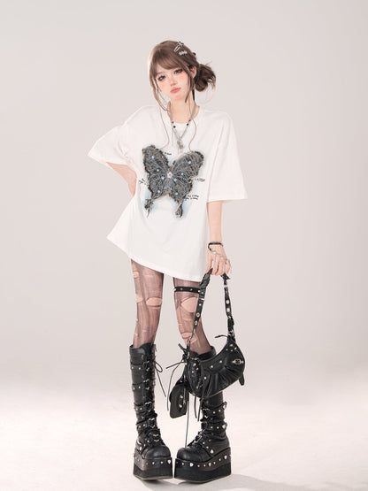 Butterfly T-Shirt American Loose Street