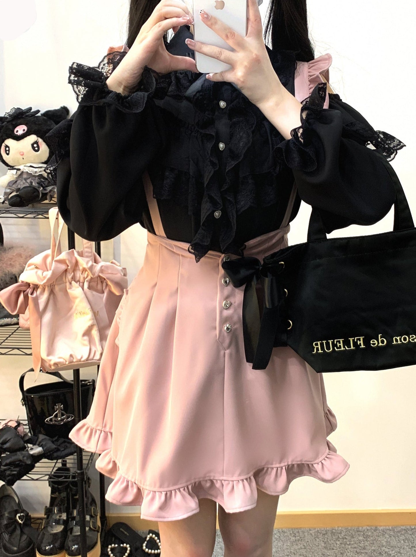 Love Gemstone Ruffle Suspender Skirt