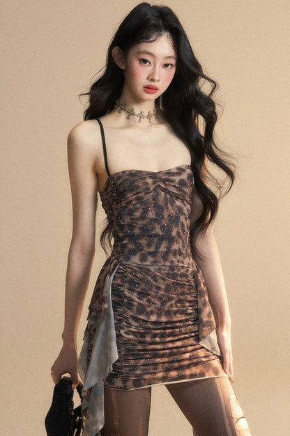 Leopard-print Dress Halter