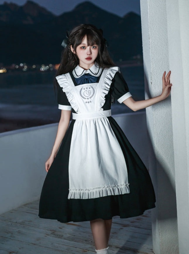 Dress College Lolita Frilled + French Apron
