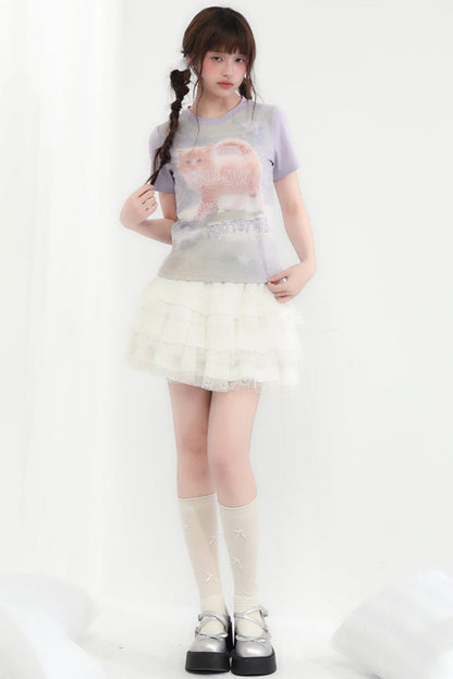 Cat Top Round Neck