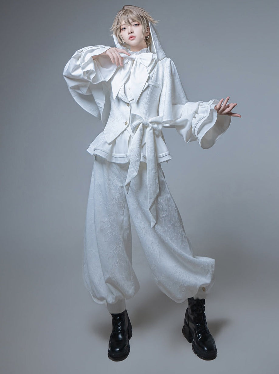 Hooded + Shorts Bunny Pants + Balloon Long Coat Prince