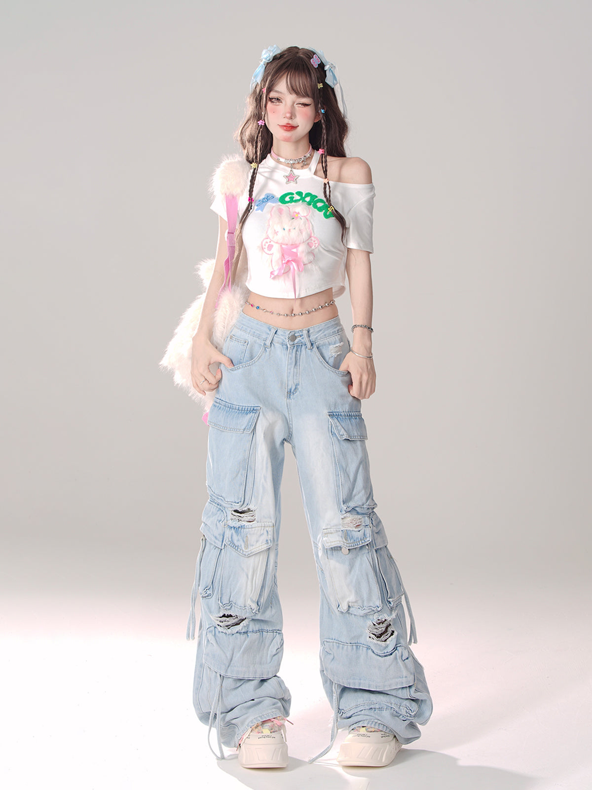 T-Shirt Sommerhase Sweet Off-Shoulder