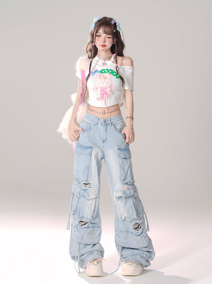 T-Shirt Sommerhase Sweet Off-Shoulder