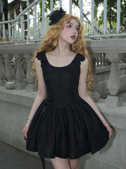 Chemisier en dentelle blanche + veste noire, robe classique noire, style gothique et nuit à volants, voyageuse