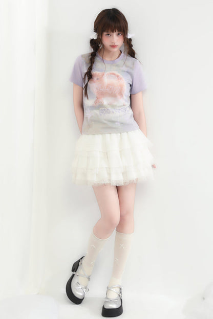 Cat Top Round Neck