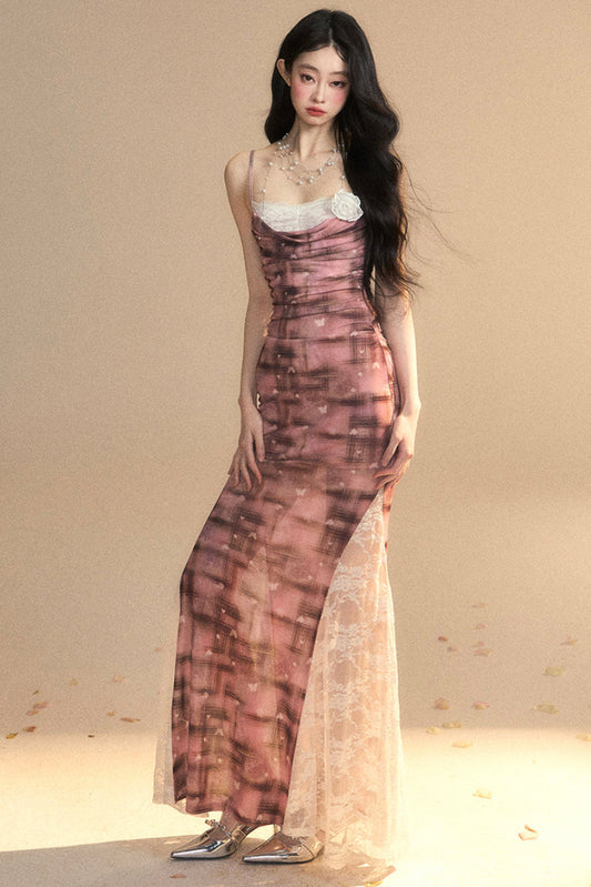 Dress Dreamland One Lace Check Shoulder