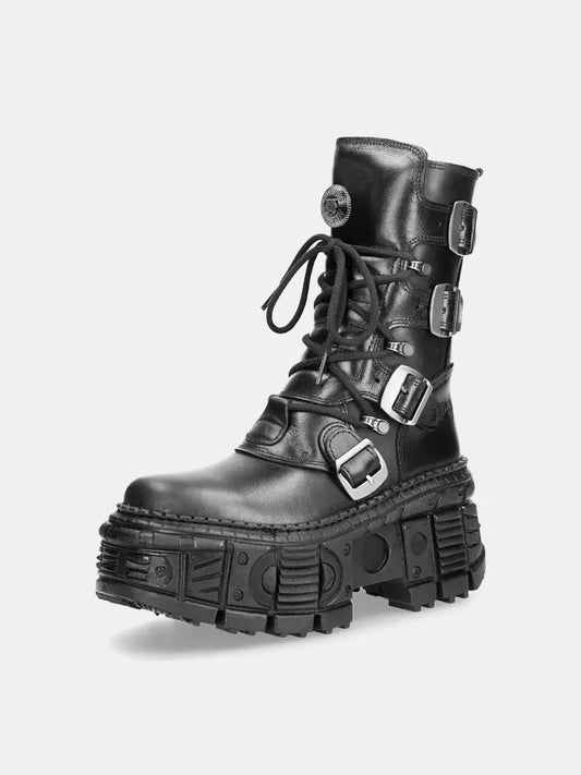 Sole Style Power Boots Metal Half Street Punk Dark