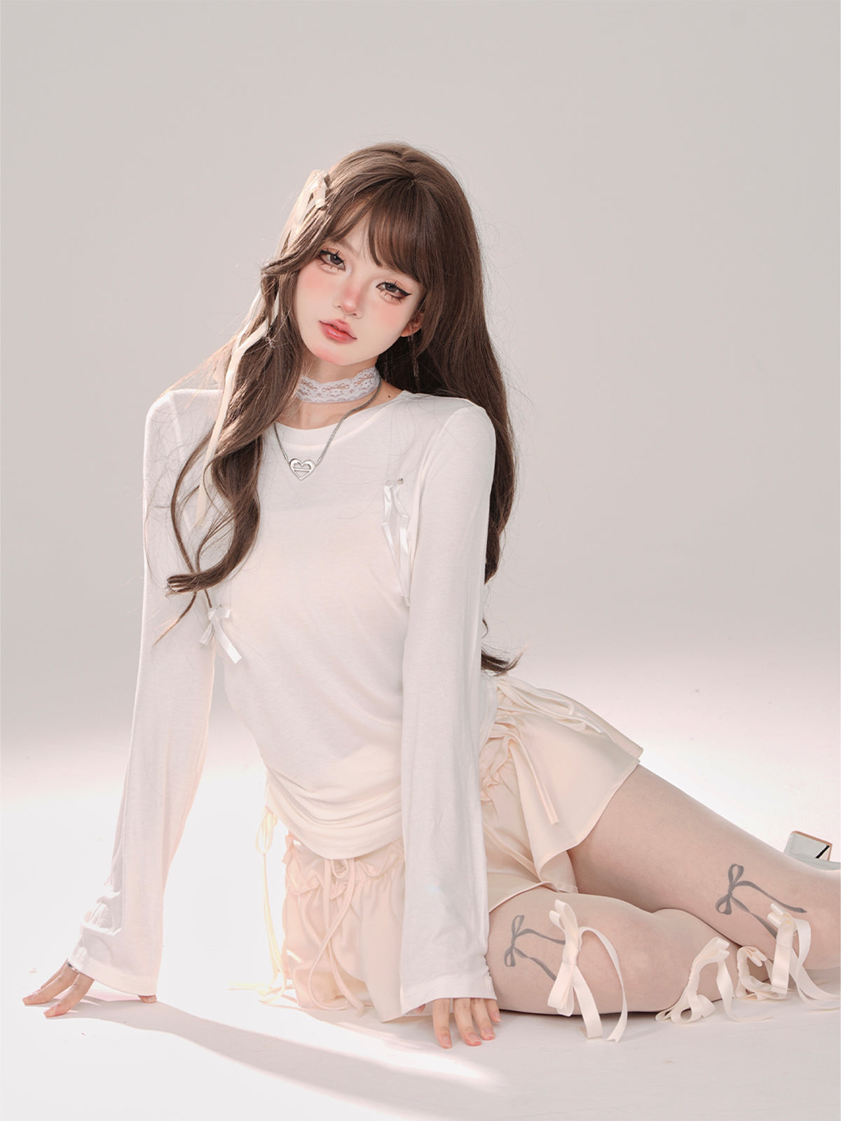 Sweet Long Ribbon Drawstring T