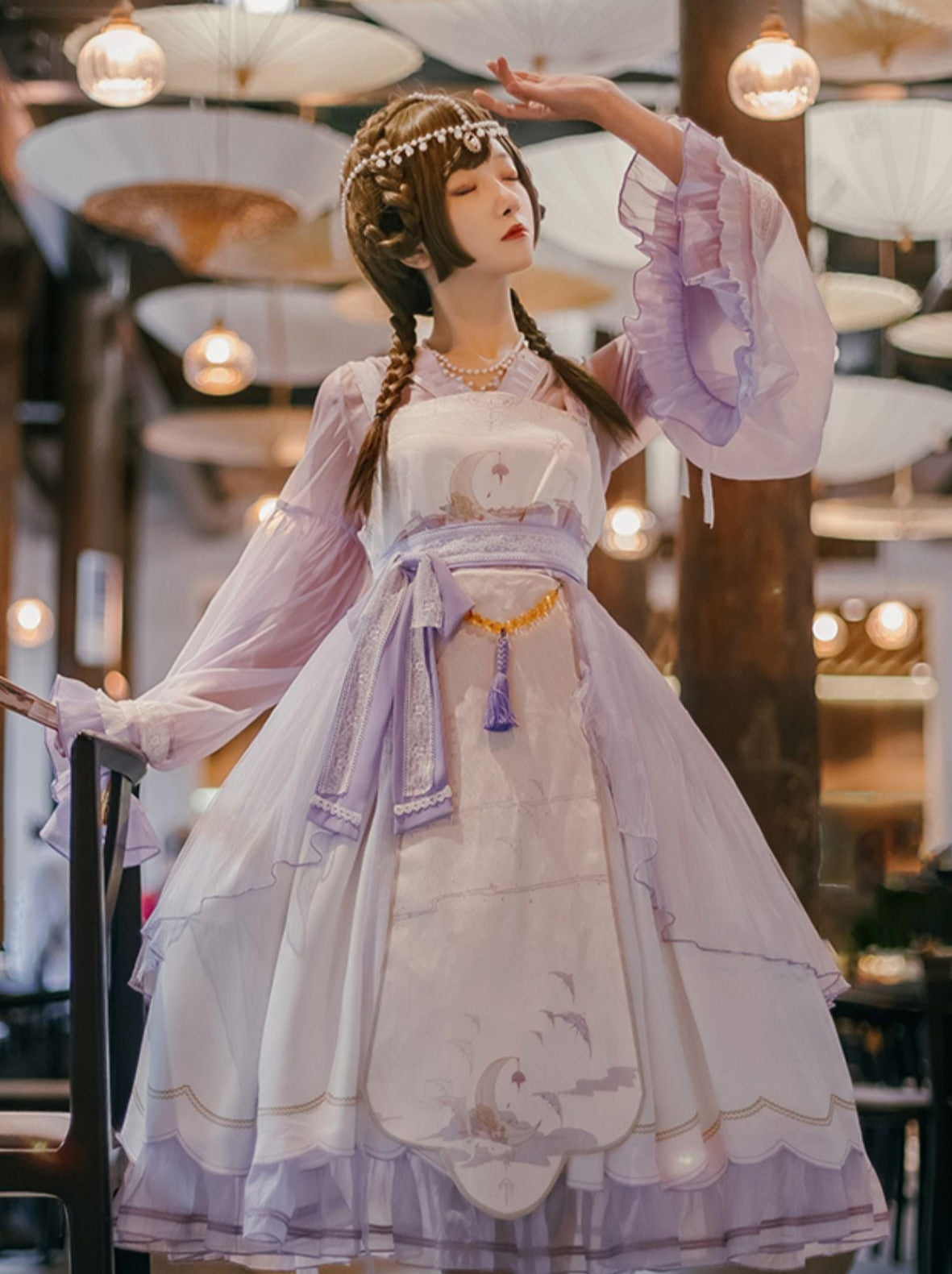 Ensemble Lolita Night Crescent Moon Robe suspendue