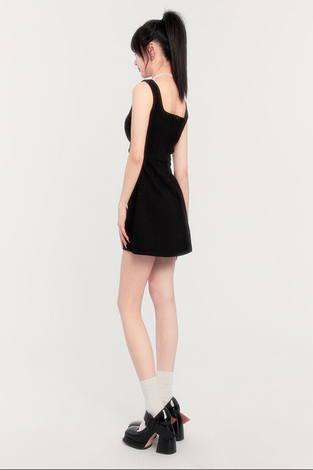Halter French Square Dress Neck