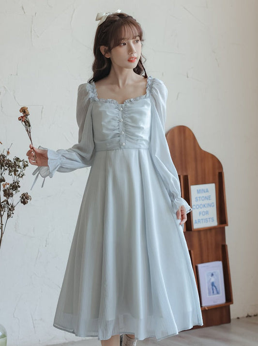Fairy Style Dress Collar French Gentle Square
