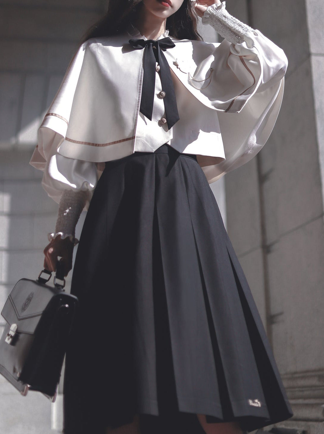 Shirt Long Skirt Elegant Cape Vest Christine