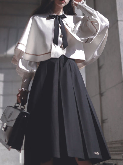 Shirt Long Skirt Elegant Cape Vest Christine