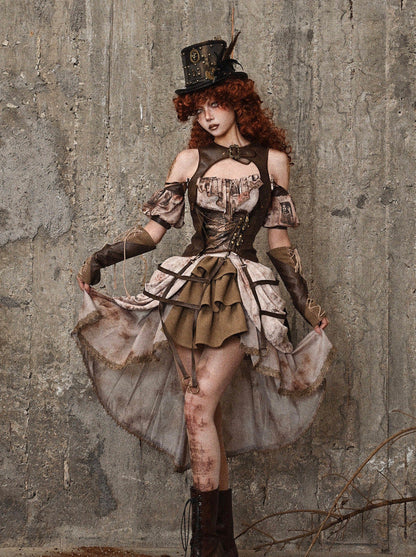 Gilet d'oiseau rétro en cuir style steampunk