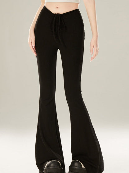 Slim Flare Design Waist Pants