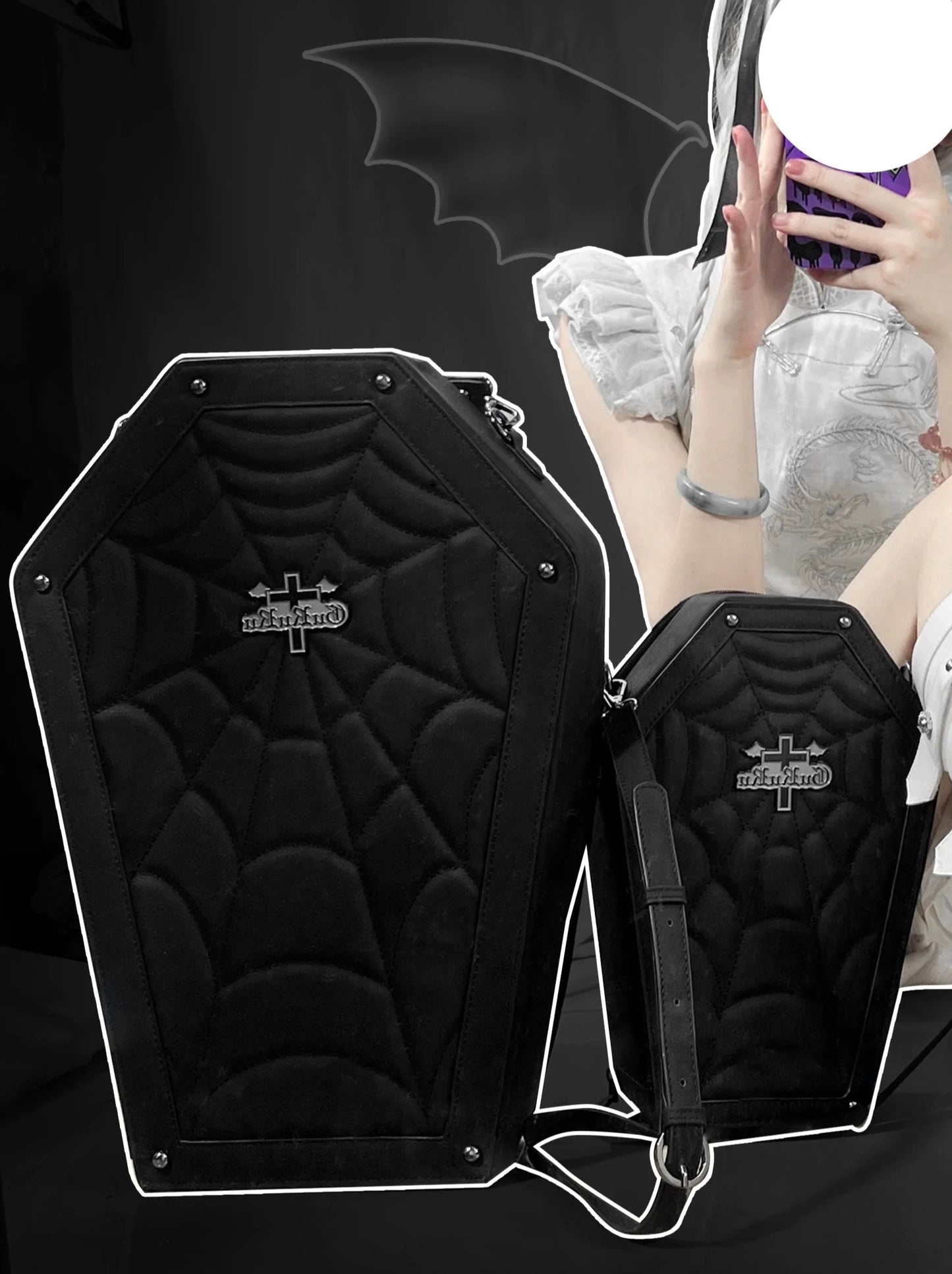 Coffin Pain Cross Bag Spider