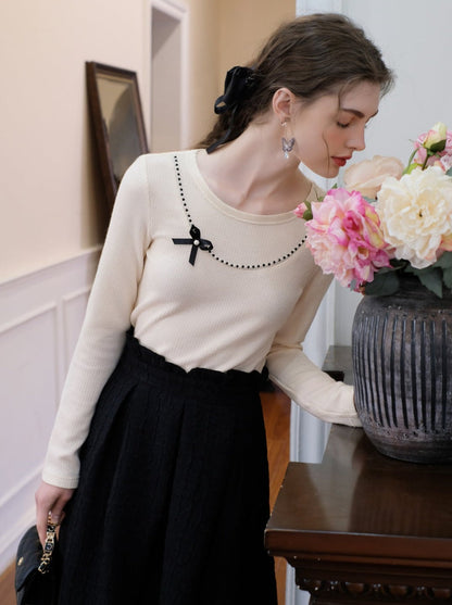 Sugar Pearl French Queen Top Ribbon Brown