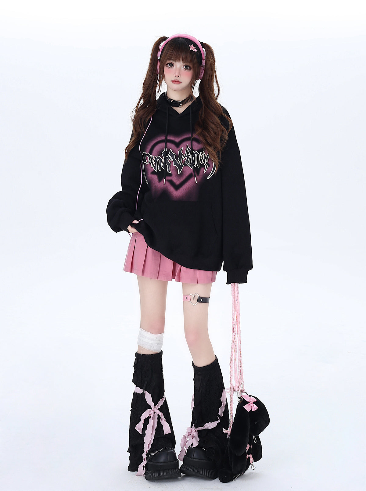 Sweat à capuche surdimensionné avec lettres « Love American »