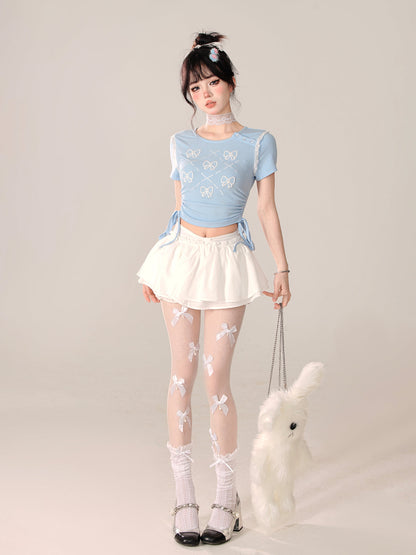 Ribbon Short Fit Sweet Slim Top