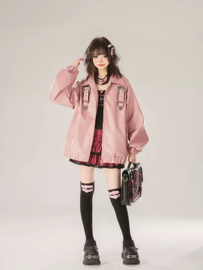 Skirt Ribbon + Top Cake Cami Print Check Black