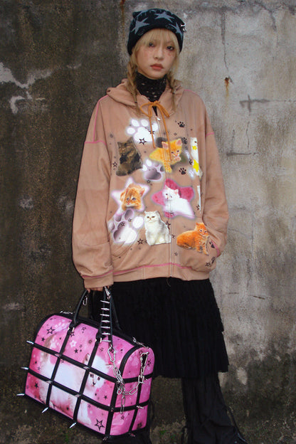 Colorful Sweatshirt Spray Cat Art