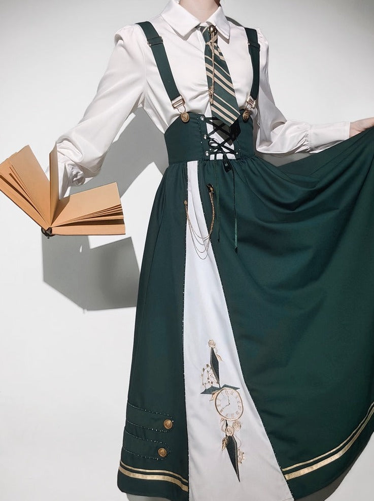 Blouse Traveler Skirt New + Short Cape Flared Time Lace-up