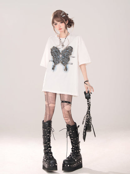Butterfly T-Shirt American Loose Street