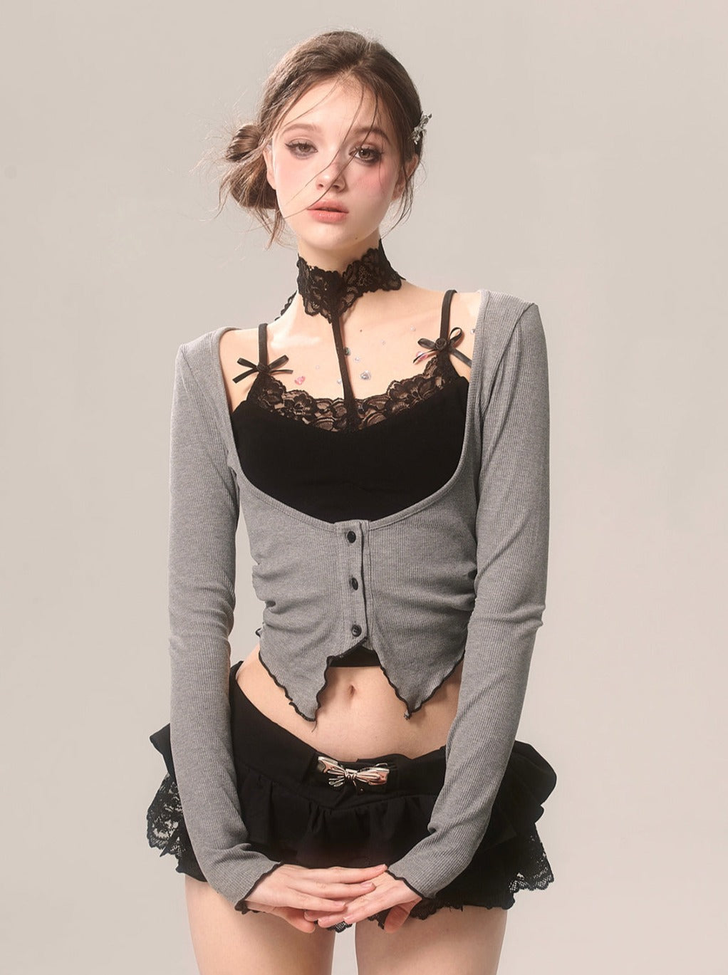 Cardigan Romantic Open-neck