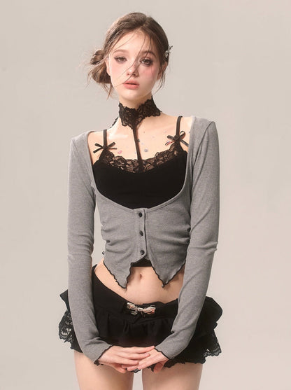 Cardigan Romantic Open-neck
