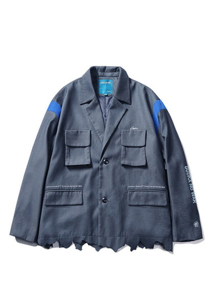 Veste ample multi-poches grise