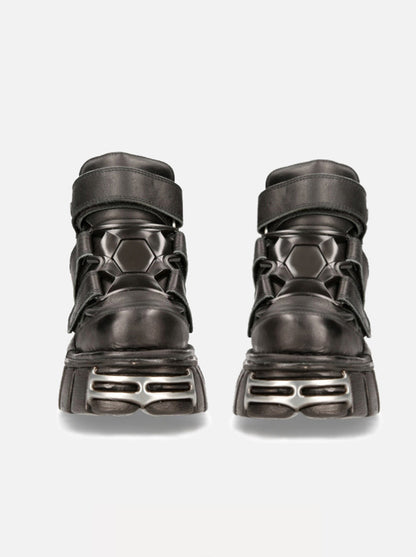 Sole Metal Shoes Style Power Leather Sneaker Punk