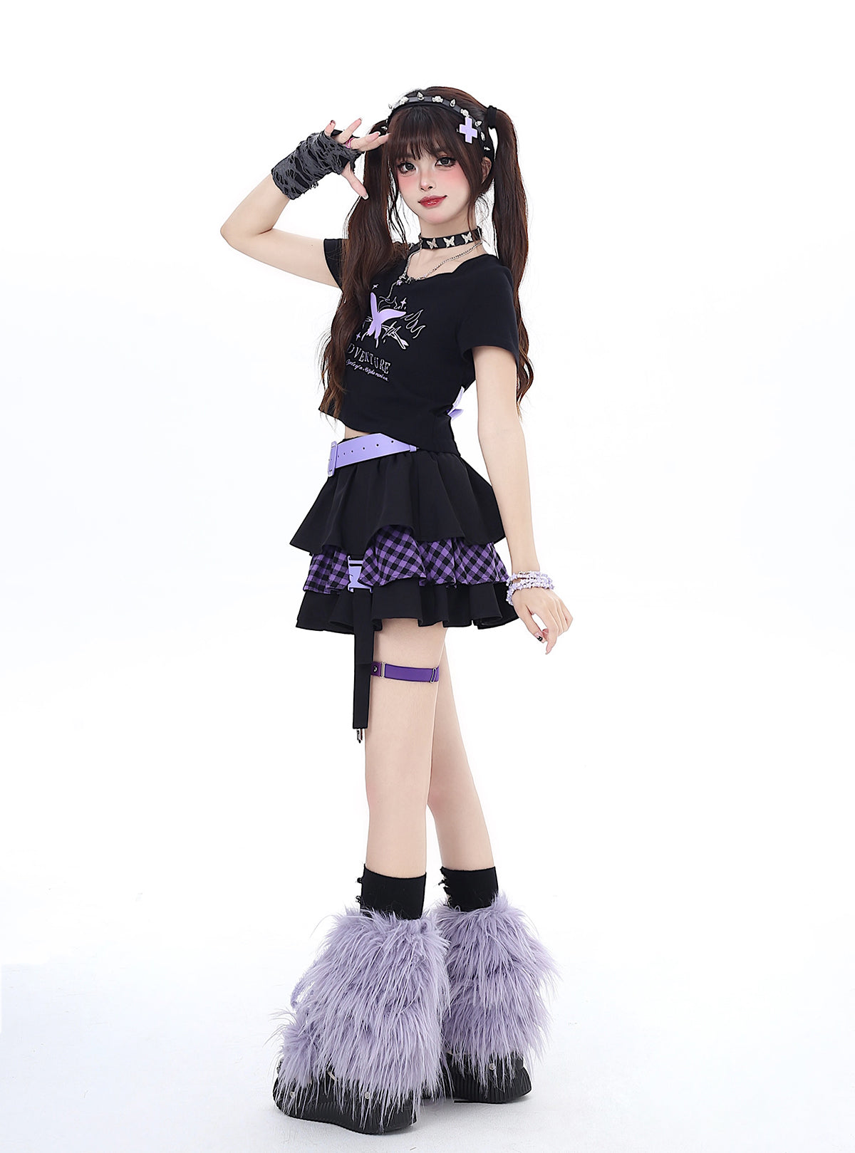 Butterfly Dream T-Shirt Short Slim Ribbon Back