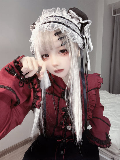 Lace Buckle Ruffle Shirt China Sleeve Bell