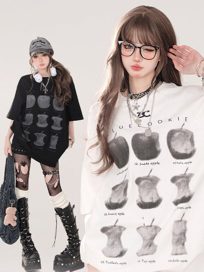 T-shirt ample imprimé pomme américain