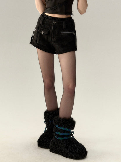 Wool Plush Shorts