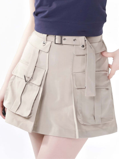 キャミソール＋キーネックスカート カラーアメリカンガールカーゴスリー