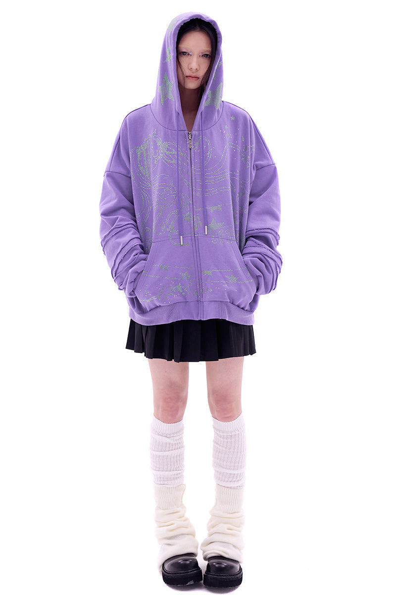 Sweatshirt Crystal Girl Snake Hoodie