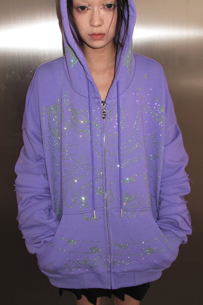 Sweatshirt Crystal Girl Snake Hoodie