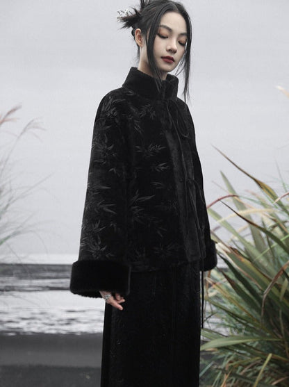 ファーチャイナベルベットアウターウェア