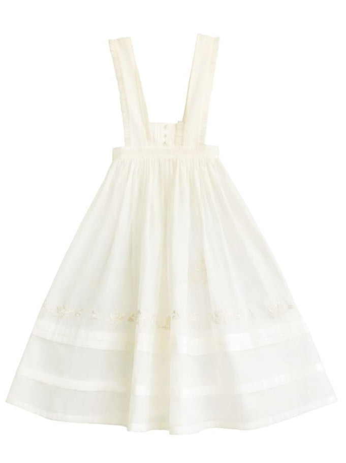 Belt Dress Rose + Skirt Over Tulle Sailor Color + Natural Fairy Collar Embroidery