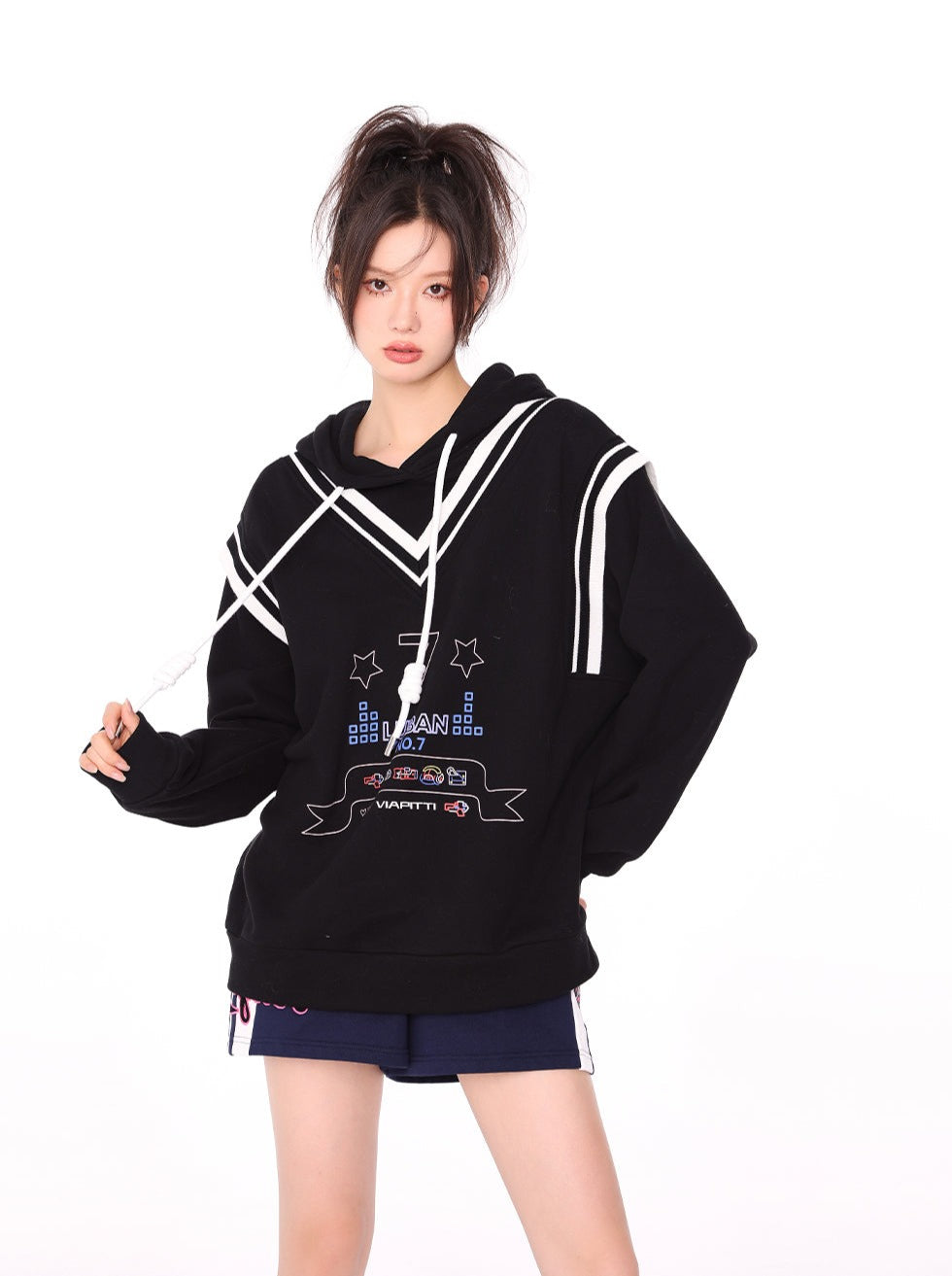 Seven Logo Mode Sweatshirt Hooded Hoodie