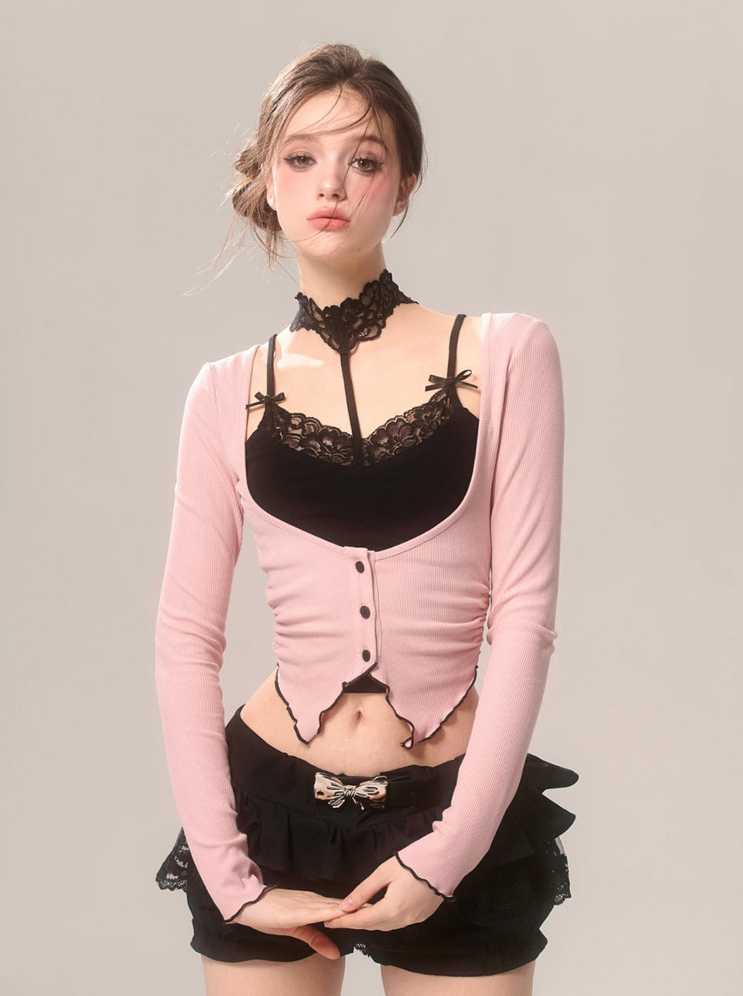 Cardigan Romantic Open-neck