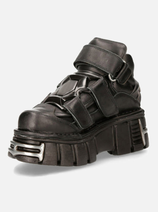 Sole Metal Shoes Style Power Leather Sneaker Punk