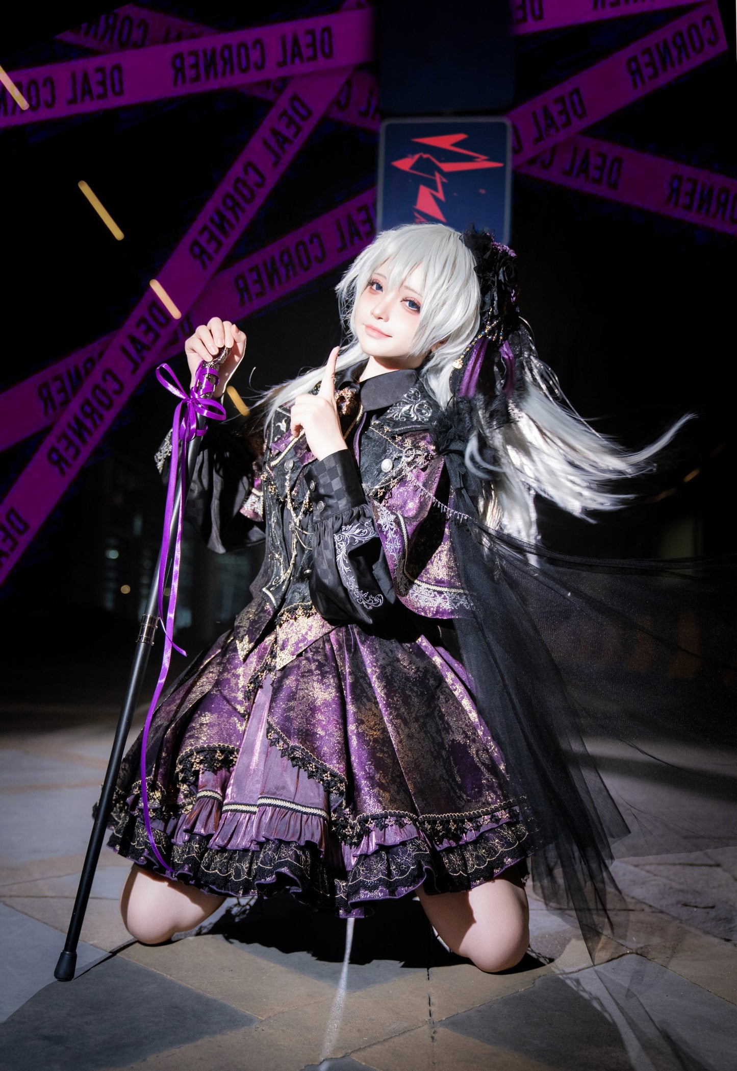 Set Pre-order Gold Cape Up product Phantom Black Purple Small Dress Kaito