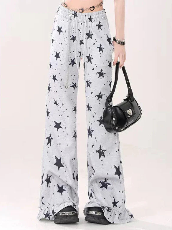 Casual Flared Star Lazy Pants