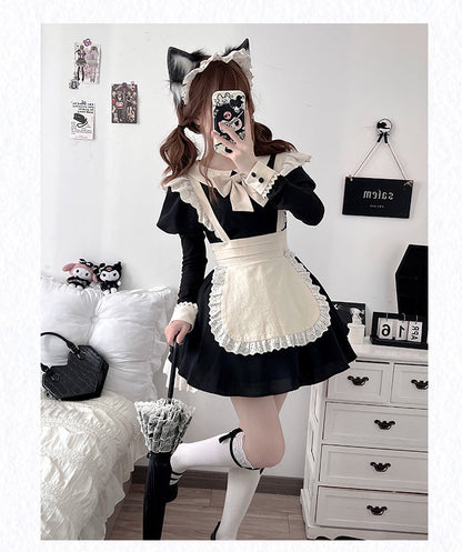 Maid Dress Lace Pleated