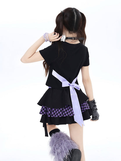 Butterfly Dream T-Shirt Short Slim Ribbon Back