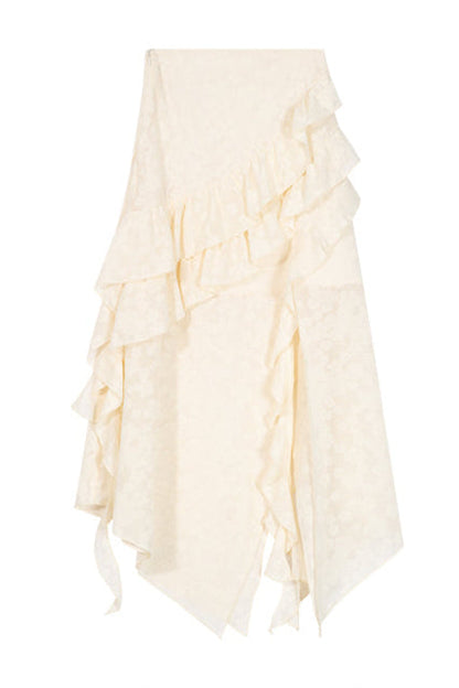 Top Sweet + Long Skirt Sheer Frilled