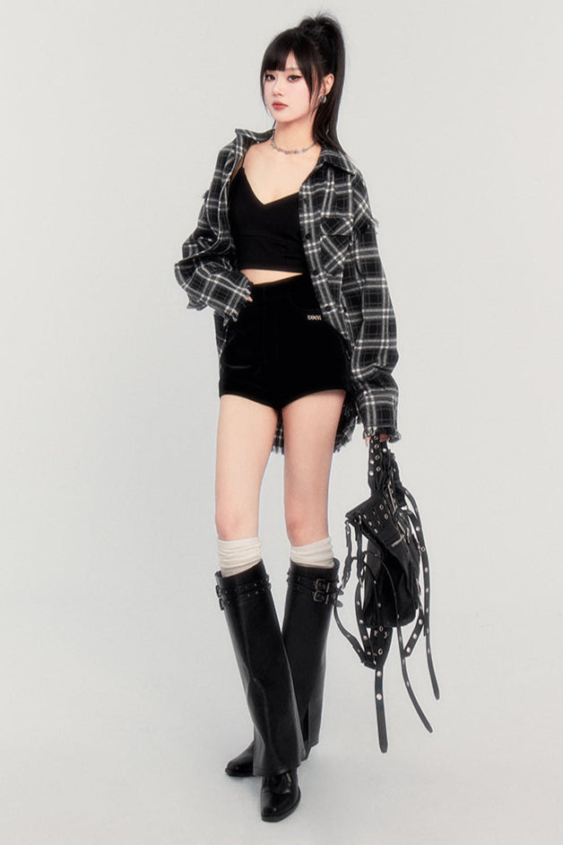 velvet shorts